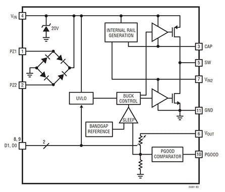 Piezoelectric energy harvesting system Diagram of piezoelectric energy harvesting system
