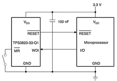 Texas Instruments TPS3823-33 IC Diagram of Texas Instruments TPS3823-33 IC