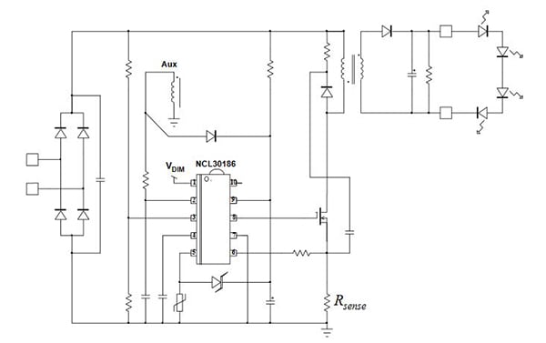 NCL30186 from ON Semiconductor Diagram of NCL30186 from ON Semiconductor