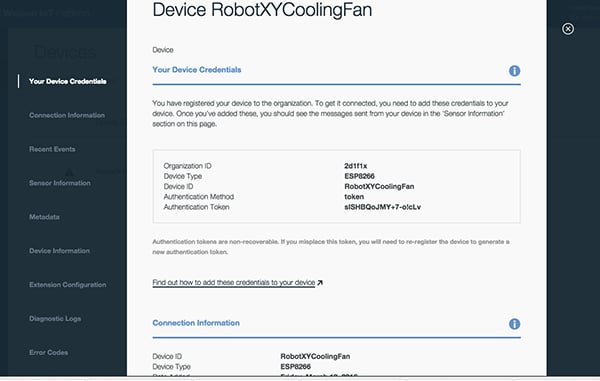 Device credentials summary – ensure you print this out Device credentials summary – ensure you print this out
