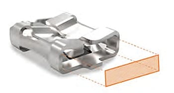 Flared lead-in and milled surface Image of flared lead-in and milled surface