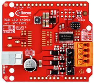 Infineon’s XMC1202 RGB LED Shield Image of Infineon’s XMC1202 RGB LED Shield