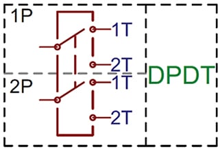 DPDT circuit diagram Image of DPDT circuit diagram