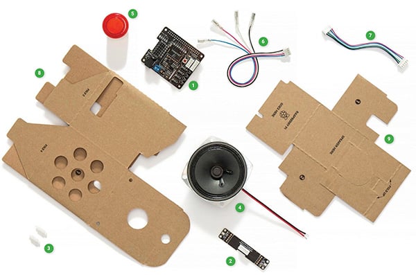 Raspberry Pi 3 with the Seeed Technology Google AIY voice kit Image of Raspberry Pi 3 with the Seeed Technology Google AIY voice kit