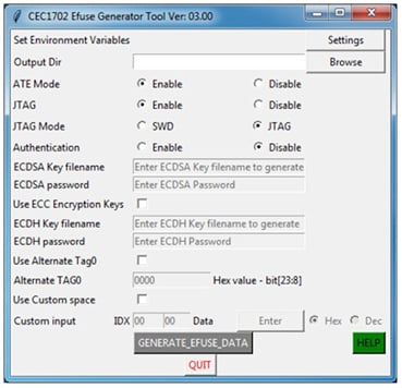 Microchip Efuse generator software Image of Microchip Efuse generator software