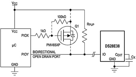 Maxim Integrated DS28E38 1-Wire interface Diagram of Maxim Integrated DS28E38 1-Wire interface