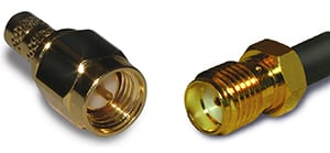 Amphenol RF SMA connector pair Imagen del par de conectores Amphenol RF SMA