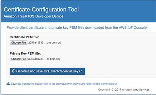 Certificate and private key that are generated in AWS Image of certificate and private key that are generated in AWS