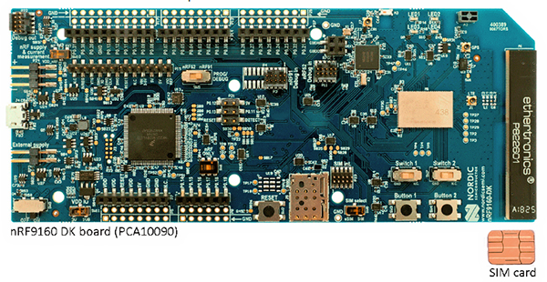 Nordic Semiconductor’s nRF9160-DK development kit Image of Nordic Semiconductor’s nRF9160-DK development kit