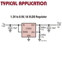 Analog Devices' LT3022 1 A, 10 V VLDO™ Regulators Image of Analog Devices' LT3022 1 A, 10 V VLDO™ Regulators
