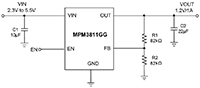 Monolithic Power Systems' MPM3811 Power Module Block Diagram Image of Monolithic Power Systems' MPM3811 Power Module Block Diagram