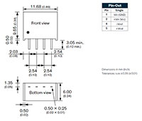 Traco Power's TBA 1 Series 1 Watt DC/DC Converters Image of Traco Power's TBA 1 Series 1 Watt DC/DC Converters