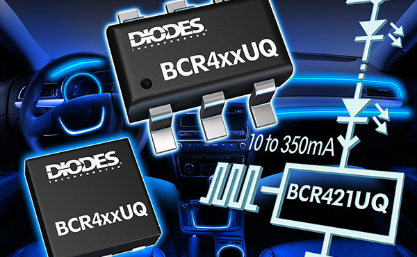 Diodes' BCR40xU LED Drivers Image of Diodes' BCR40xU LED Drivers