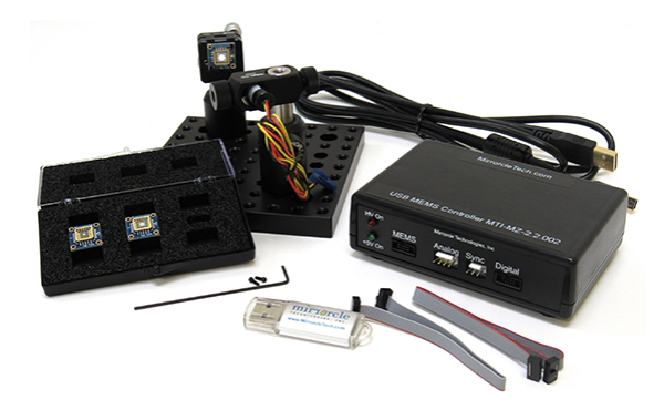 Mirrorcle Technologies' MEMS Mirror Development Kit Image of Mirrorcle Technologies' MEMS Mirror Development Kit