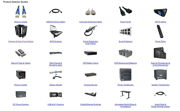 Tripp Lite's Product Selector Image of Tripp Lite's Product Selector
