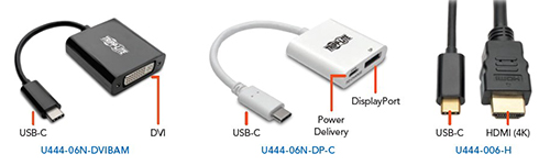 Tripp Lite's USB-C Video Adapters & Adapter Cables Image of Tripp Lite's USB-C Video Adapters & Adapter Cables