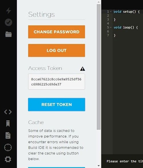 Particle access token ID Image of Particle access token ID
