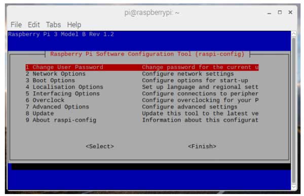 The menu that appears after executing the above command The menu that appears after executing the above command