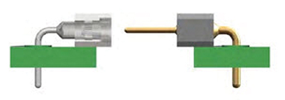 Image of Mill-Max’s through-hole, right-angle coplanar board-to-board connectors