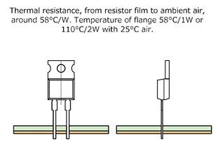 Diagram of thermal resistance of the TO220 resistor