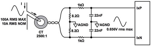 Diagram of Analog Devices ADE9078 AFE