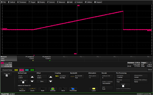 Image of channel setup of a Teledyne LeCroy HDO4104 oscilloscope (click for full-size)