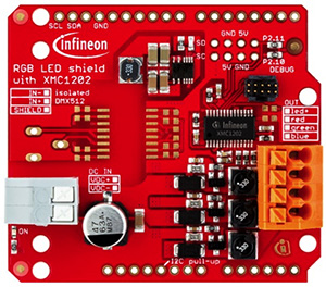 Image of Infineon’s XMC1202 RGB LED Shield