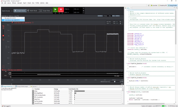 Image of Silicon Labs Simplicity Studio energy profiler