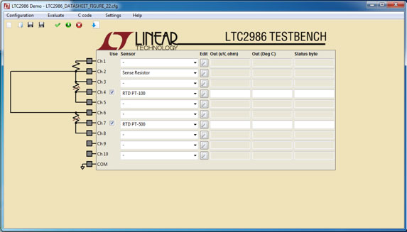 Image of Linear Technology LTC2986 demo software