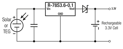 Diagram of RECOM R-78S3.6-0.1 as a boost converter