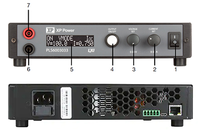 Image of front and back of units in the XP Power PLS600 series