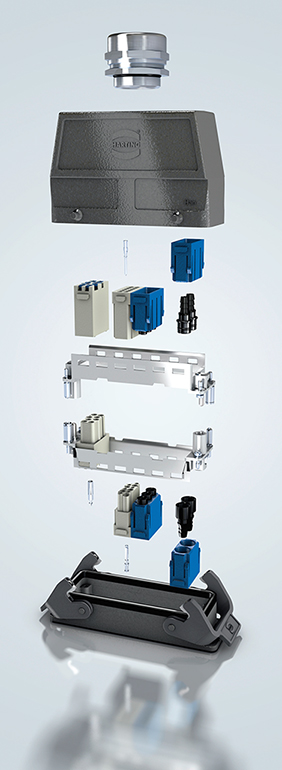 Image of user-defined modularity results in creation of a custom connector with standard components