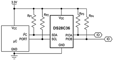 Diagram of Maxim Integrated DS28C36 secure authenticator