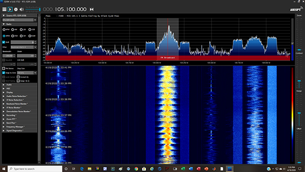 Imagen de la interfaz de usuario del Airspy SDR# (haga clic para ampliar)