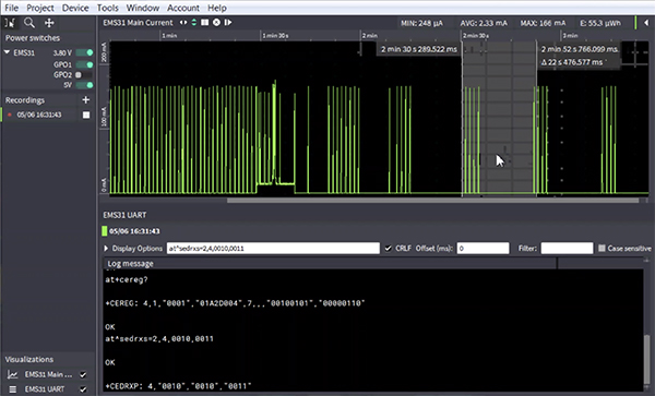 Image of paging time window set to 5 sec as reference with no eDRX enabled (click to enlarge)