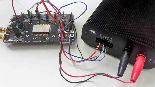Image of LGA Dev kit with cellular module from Thales and Otii from Qoitech