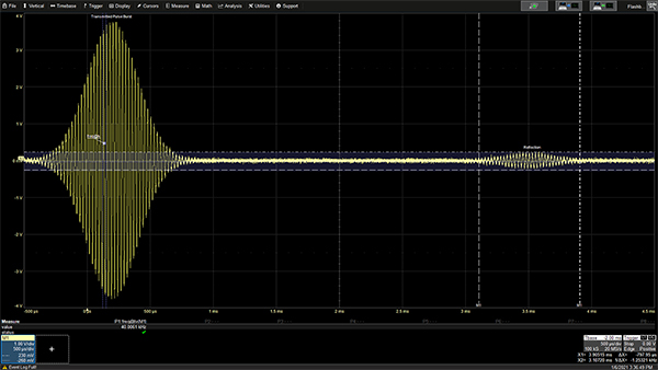 Image of range finding using ultrasound measurement (click to enlarge)