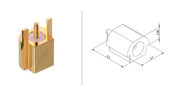 Image of Würth Elektronik MCX series 60612202111308 surface mount, edge launch jack