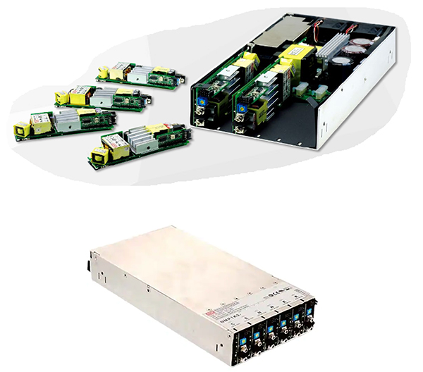 Image of MEAN WELL NMP1K2 six-channel, forced air (fan) cooled chassis
