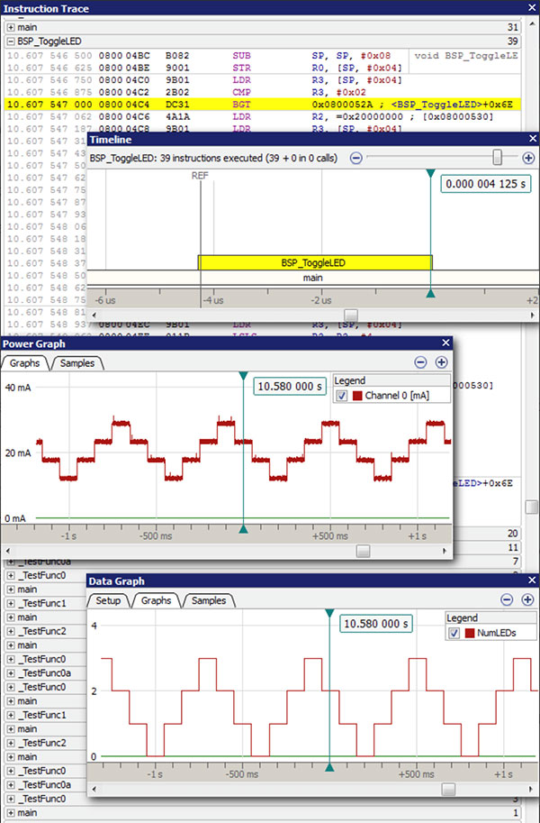 Image of SEGGER Ozone can be used to trace variables through the J-Link