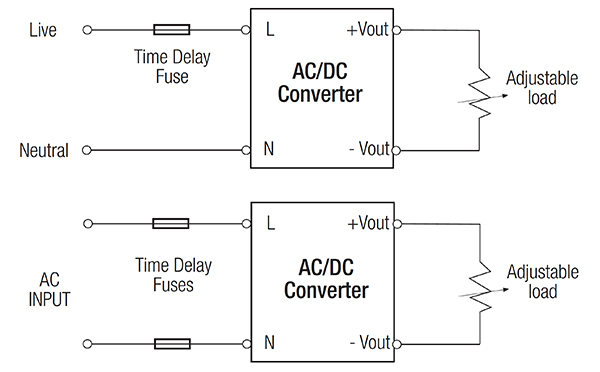 Diagram of single input fuse vs dual input lines