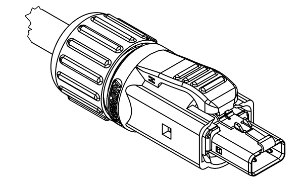 Diagram of Amphenol MSPE-P2L0-2A0 modular SPE IP20 connector