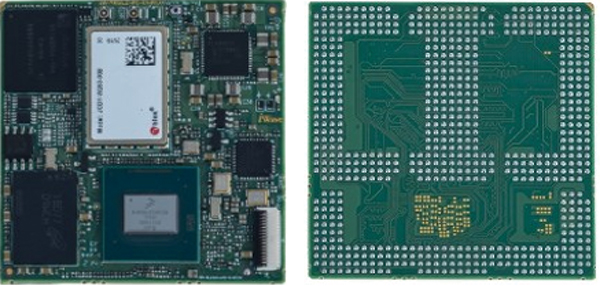 Image of the top and bottom of the iW-G40M system on module