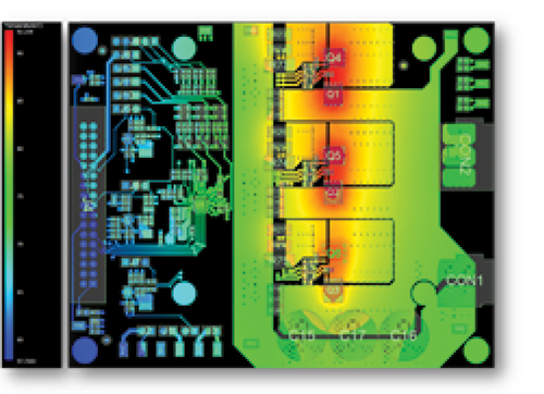 Image of simulated top layer steady state temperatures