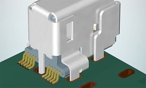 Image of five through-hole tabs on the socket protect the signal contacts