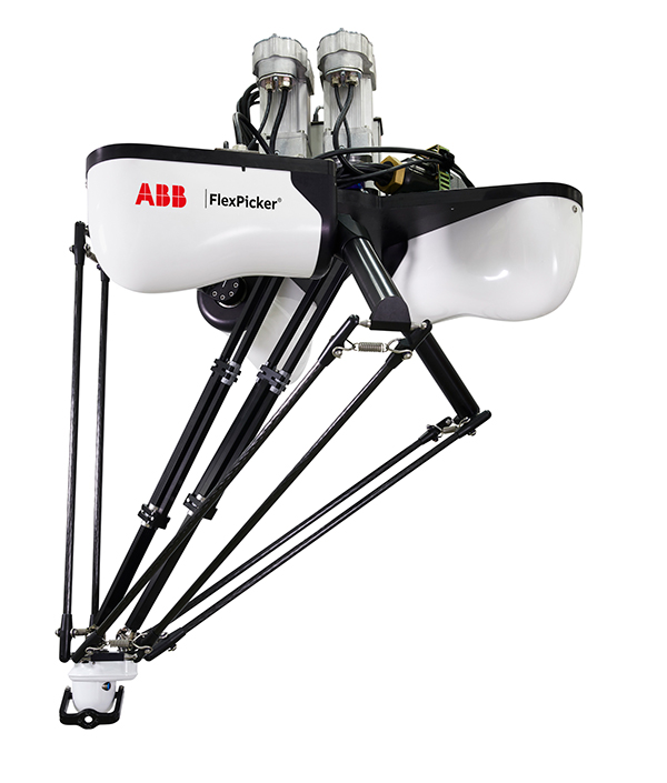 Image of some delta robots maneuver through five axes to orient objects of all types