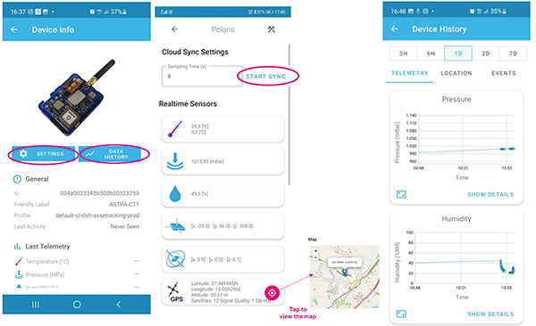 Image of mobile app helps to register the transponder at TTN (click to enlarge)