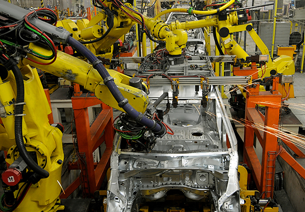 Imagen de las tecnologías robóticas en la industria del automóvil
