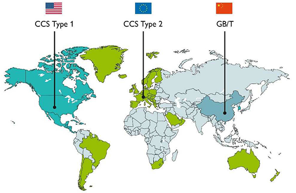 Image of EV charging standards have been developed on a regional basis