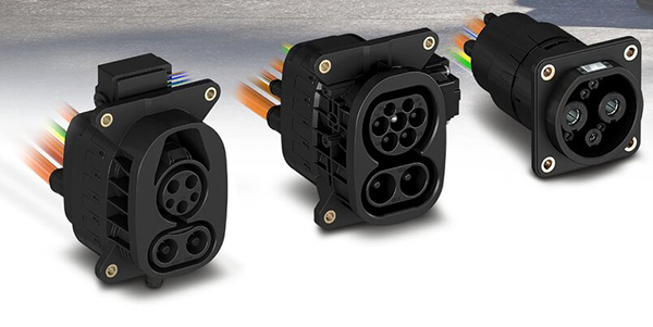 Image of CCS type 1 (left), CCS type 2 (center), and GB/T (right)